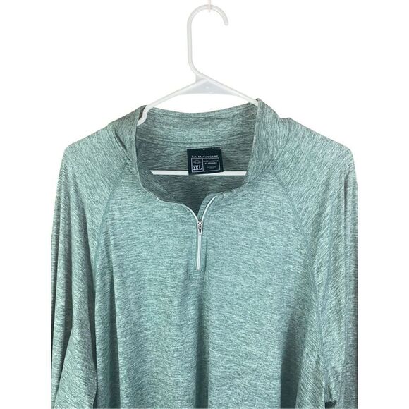 T.R. McTaggart Mens Green Heathered Off Grid 1/4 Zip Pullover Size 3XL - Picture 2 of 4